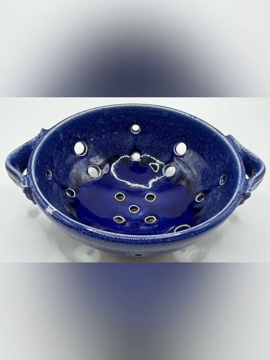 Other - Handmade Pottery Berry Colander, Blue